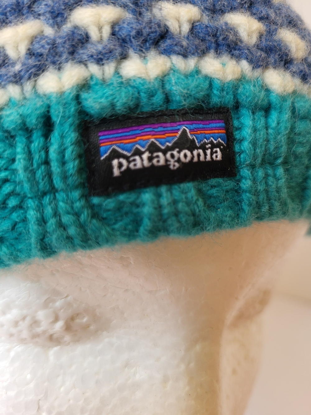 Vintage Patagonia Womens Beatrice Tobago Blue 100% Wool Beanie - Picture 2 of 9
